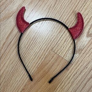Red Glitter Devil Horn Headband